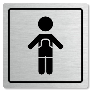 WC chlapci, 118x118mm, stříbrná, Arizona